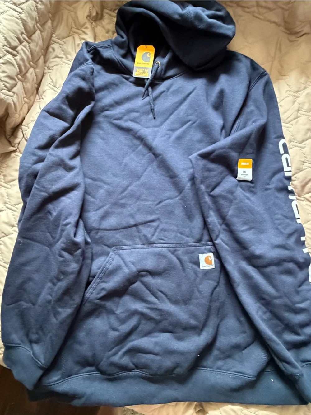 NWT Carhartt Loose Fit Midweight Logo Sleeve Hoodie | Men’s 2XL Tall